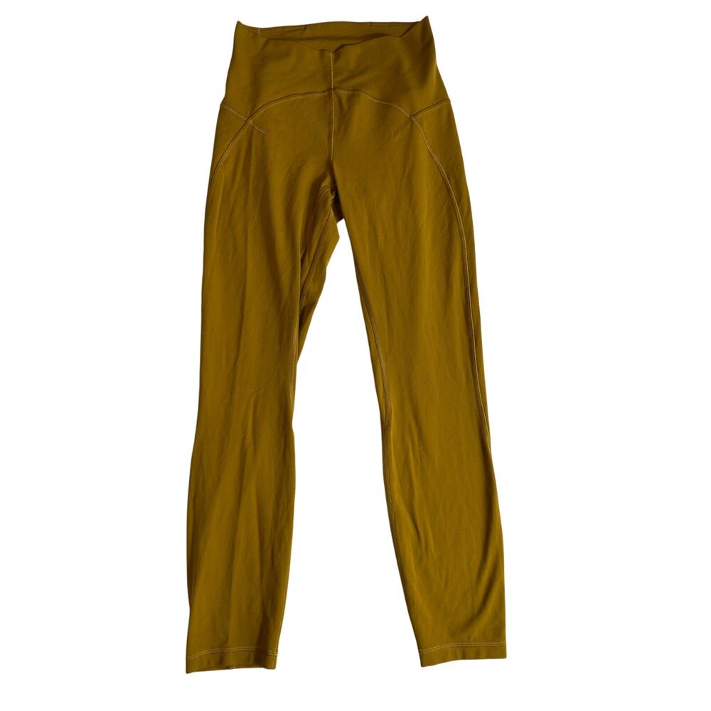 Lululemon Power Thru High Rise Crop 23" Gold Spice Size 6